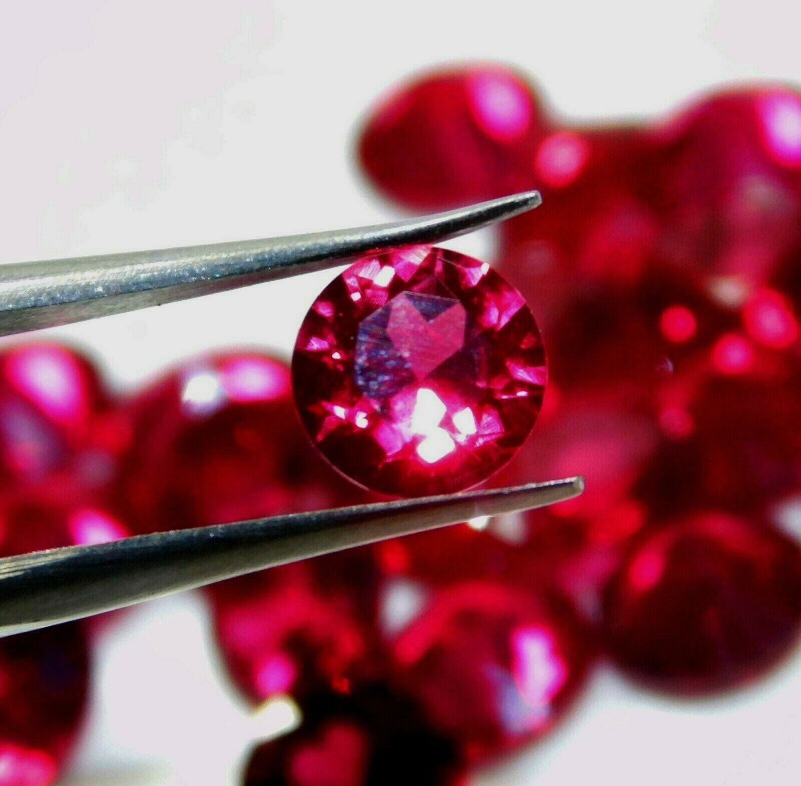 1 Pcs 6×6 mm Ruby Red NATURAL Genuine CERTIFIED Round Diamond Cut Loose Stone-W