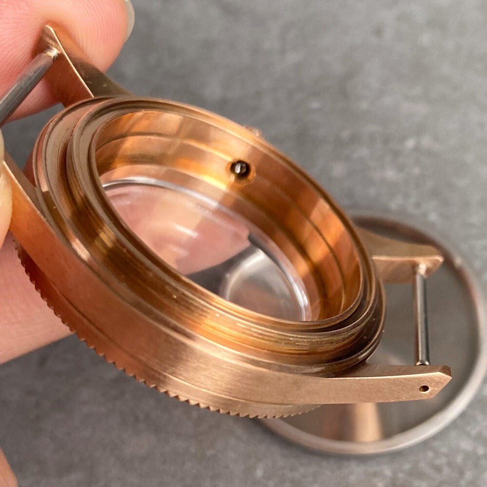 40mm Bronze Watch Case Fit NH34 NH35 NH36 NH38 Automatic Movement Sapphire Glass