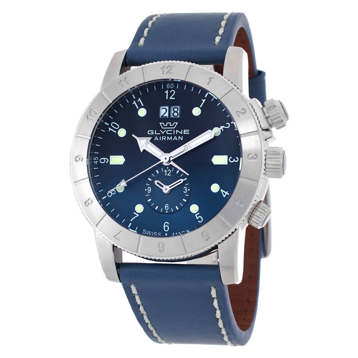 Glycine Airman Contemporary GMT Quartz Blue Dial Men’s Watch GL0151