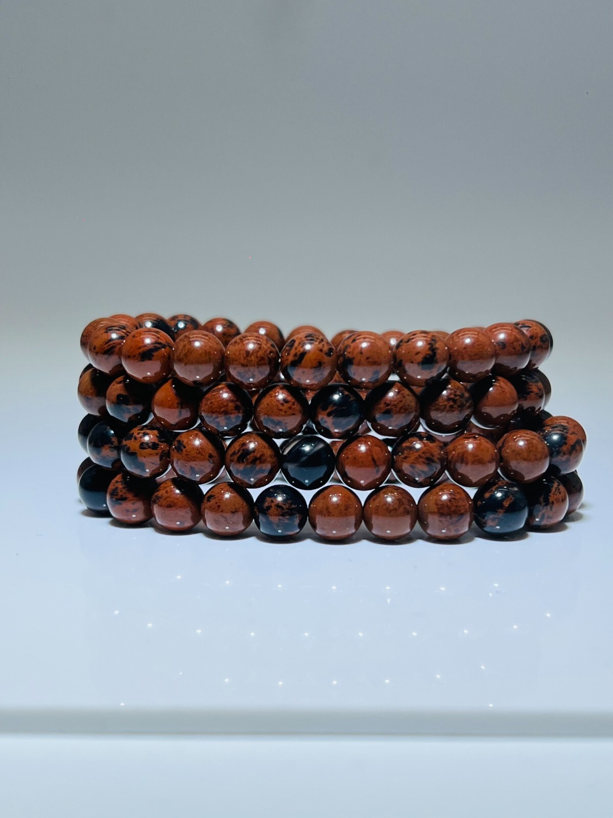 Obsidian Mahogany Stretch Bracelet Natural Stones Healing Stone Chakra Quality