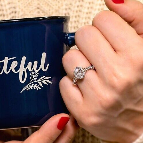 2CT Simulated Diamond Bridal Ring Silver Plated Stunning Ring For Valentine Gift