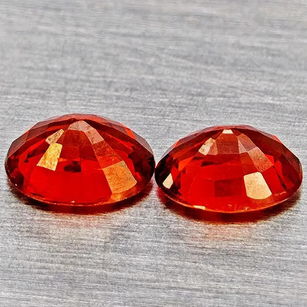 Natural Orange Red Spessartine Garnet 1.13 Ct. 2 Pcs Oval Shape 5.5 x 4.2 Mm