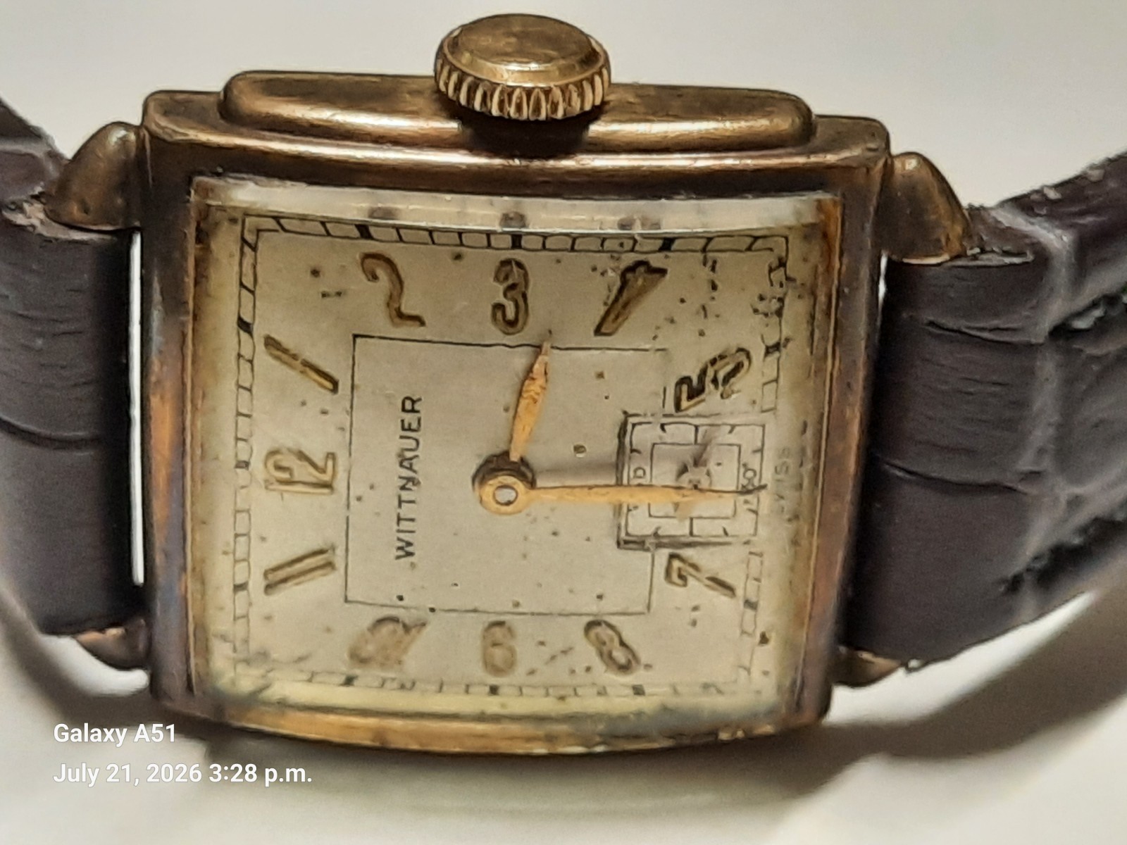 VINTAGE WITTNAUER 15J ART-DECO WATCH, MAN WIND, RUNS