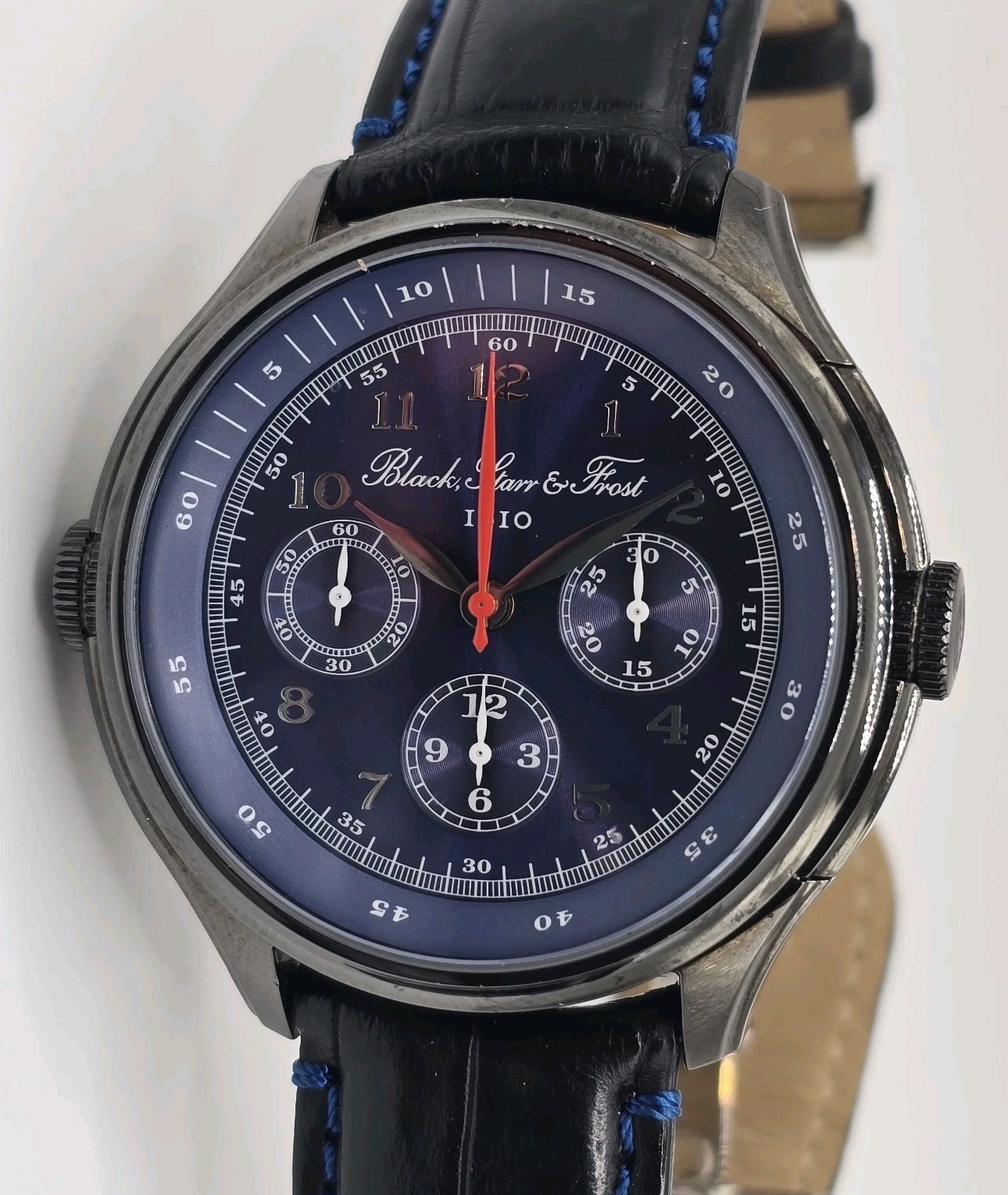 Black, Starr & Frost Automatic Chronograph Watch 43.5mm Blue Dial