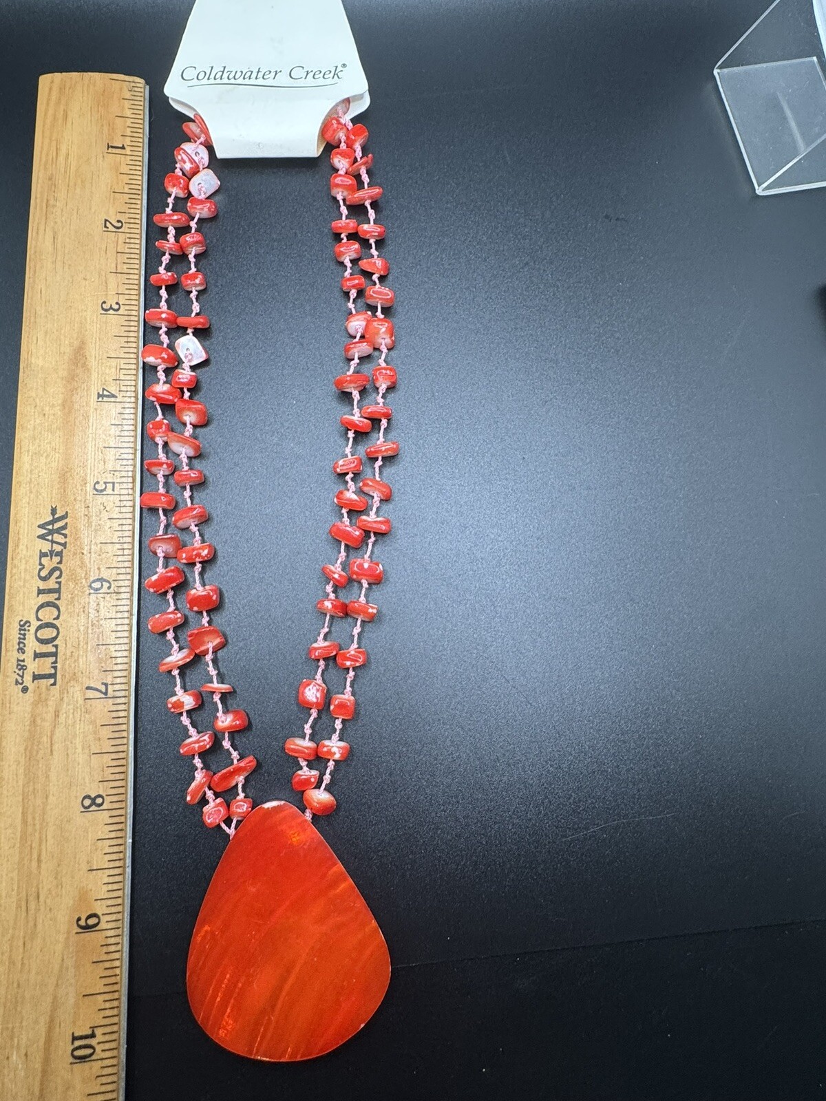 Coldwater Creek Necklace Coral Colors Column Beads @ Lone*Star*Treasures