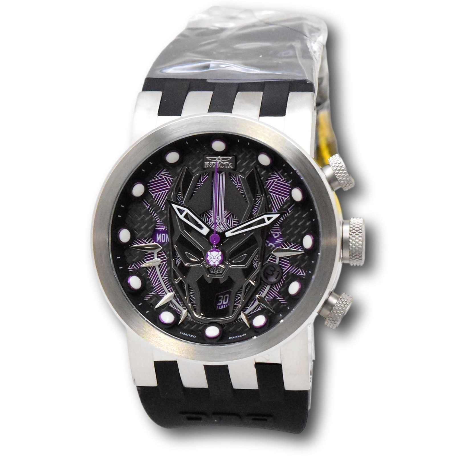Invicta Marvel Black Panther Men’s 46mm Limited Ed Swiss Chronograph Watch 34682