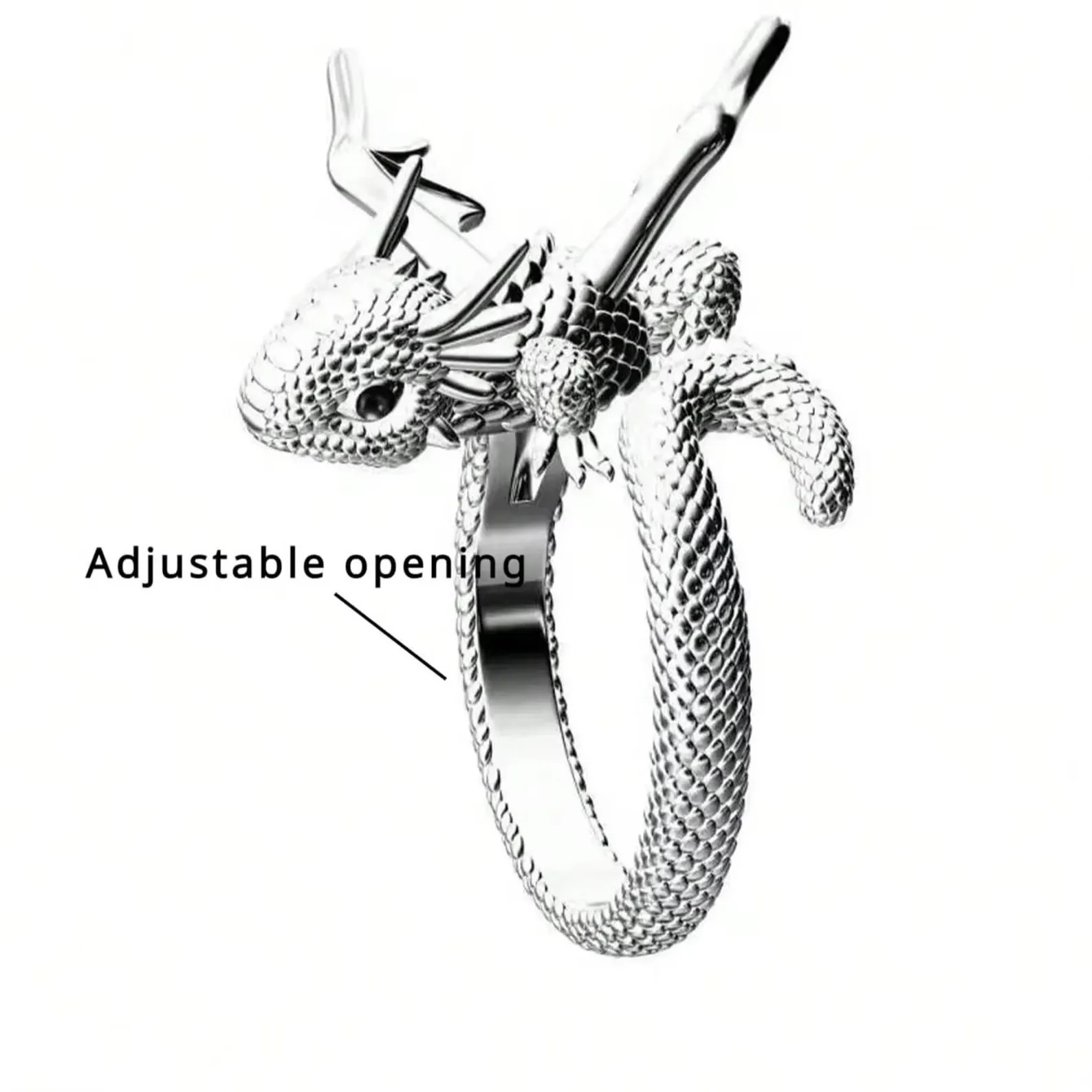 Silver Baby Dragon Ring Fantasy Fashion Jewelry