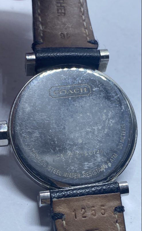 Coach Women’s Watch Stainless Steel Quartz Black Leather CA.72.3.14.0740 31.9mm