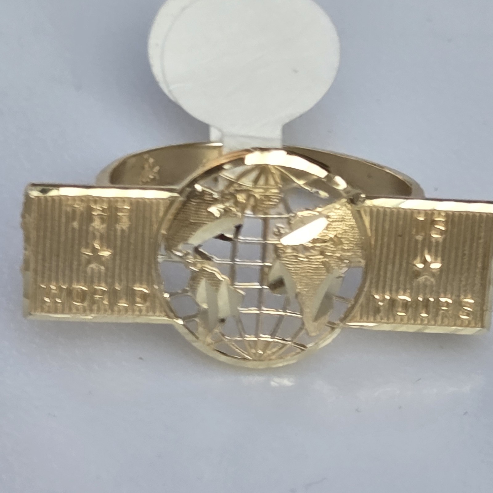 real 10k yellow Gold The World Is Yours Ring Size 9 10 11 12