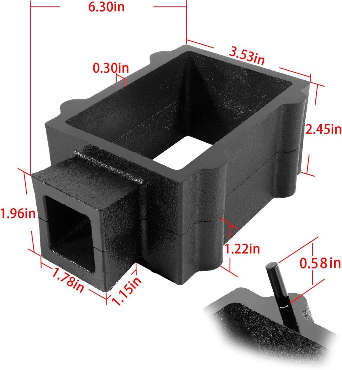 Cast Iron 2 Part Flask Mold for Delft Sand Casting Jewelry Making Tool Black