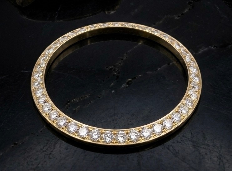 Custom 3.25ct Diamond Bezel 18k Yellow Gold Fits Rolex Datejust 41mm 126333