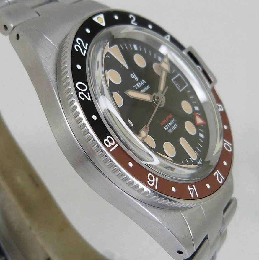 Yema Superman World Time GMT Cork YGMT21B39-CMS Automatic Watch 39mm From JAPAN