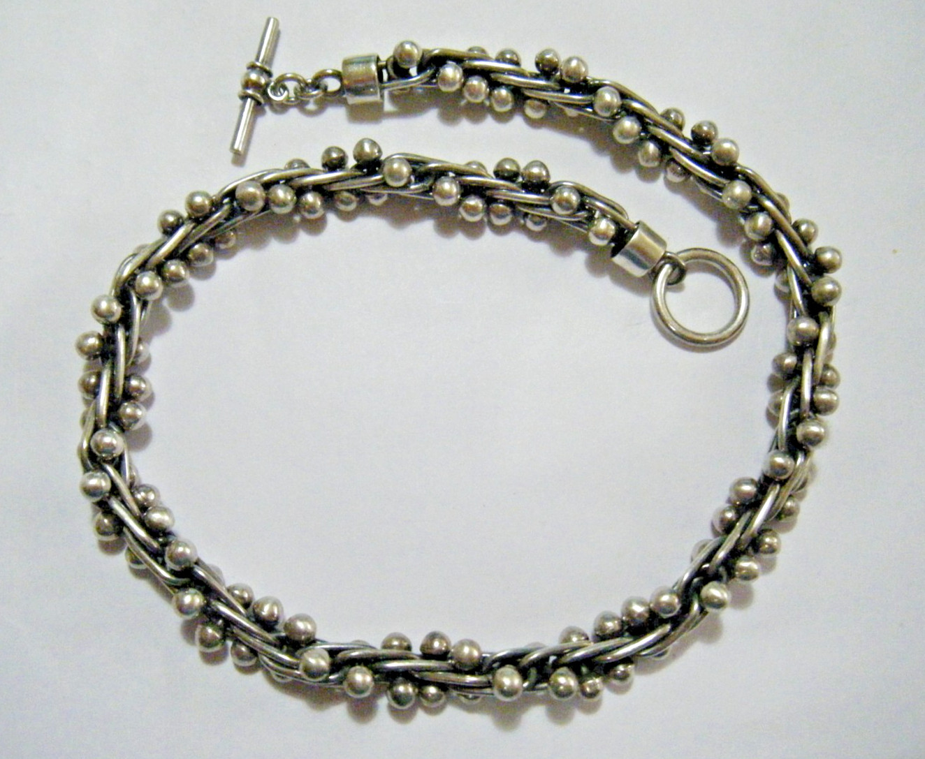 18″ Long Vintage Spratling Design Sterling Silver DNA Peppercorn Necklace 116g