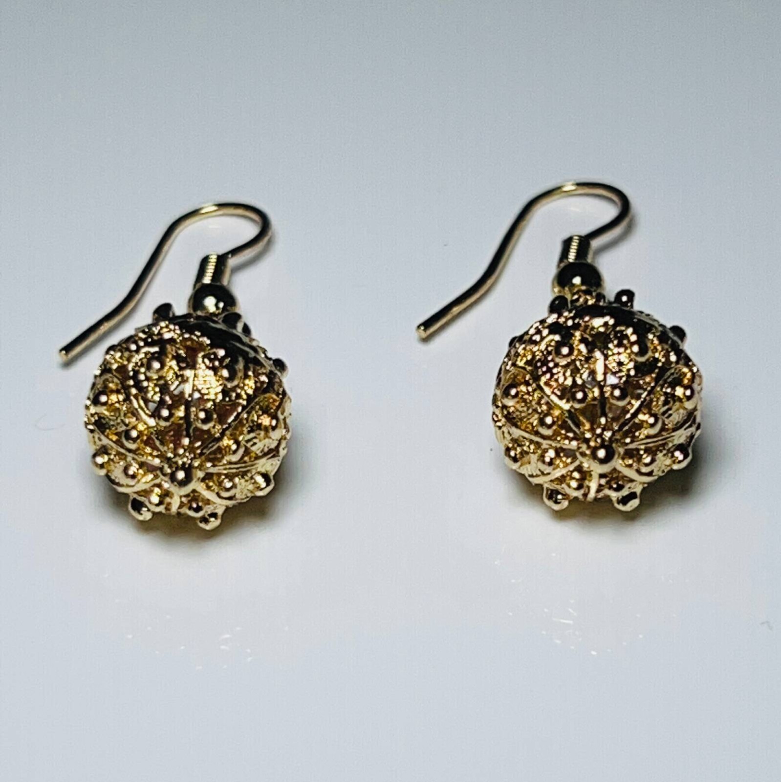 *NEW* Traditional Croatian Handmade Drop Earrings Šibenik Buttons Gold Plated