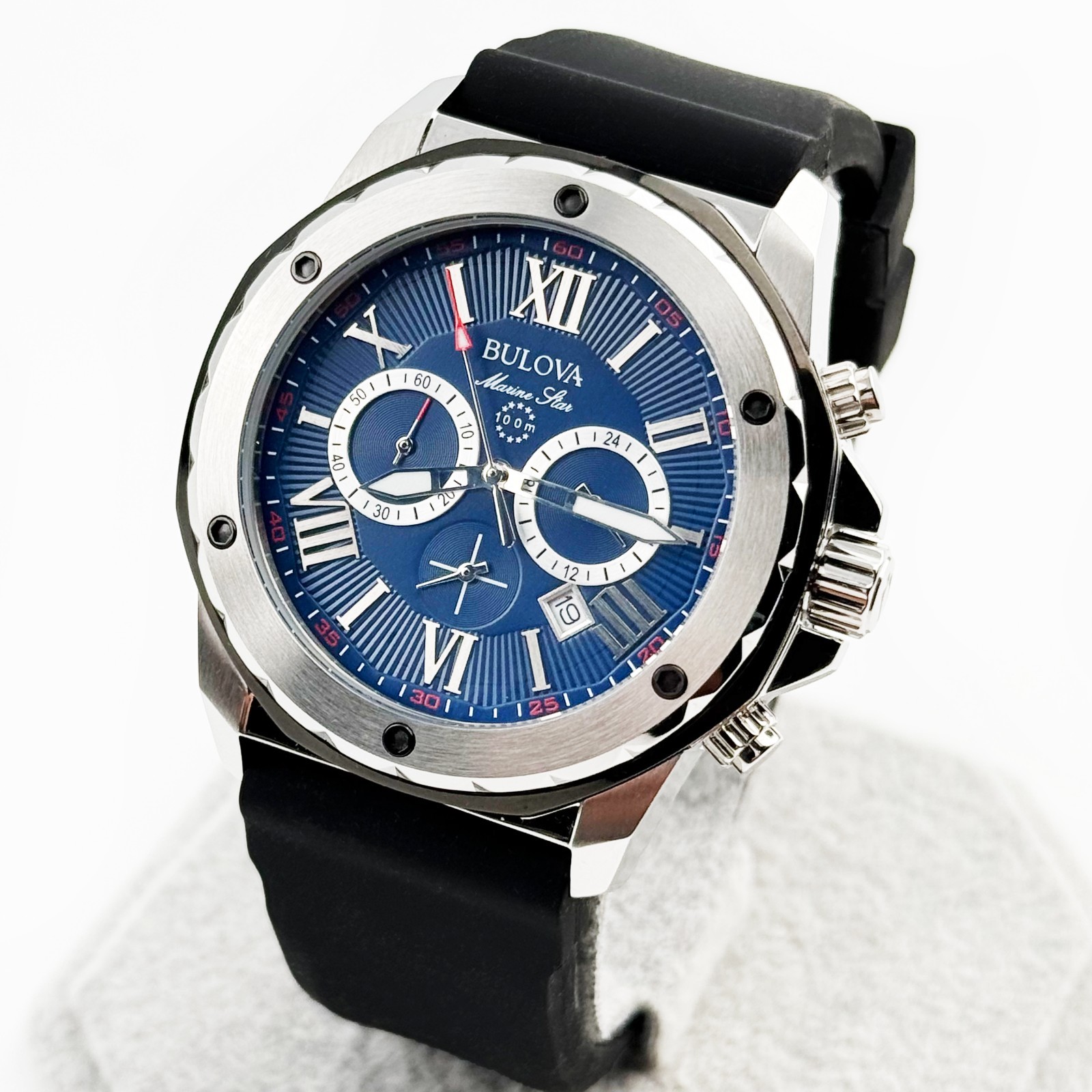 Bulova Marine Star Six Hand Quartz Chronograph Sports Men’s Watch 44 mm 98B258
