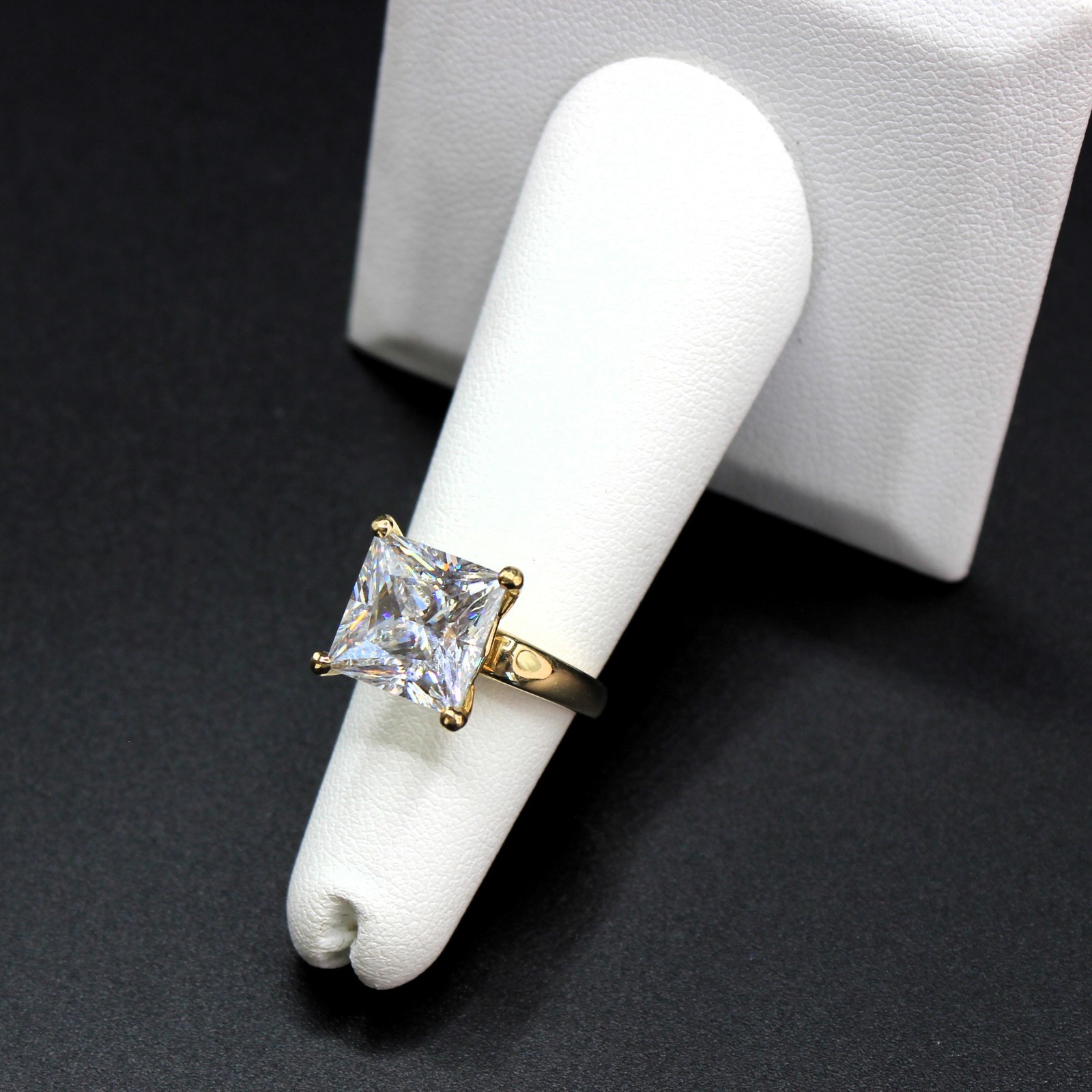 4 Carat Diamond Ring Engagement REAL 14k 6.80gm Man Made Wedding Vacation Size 5