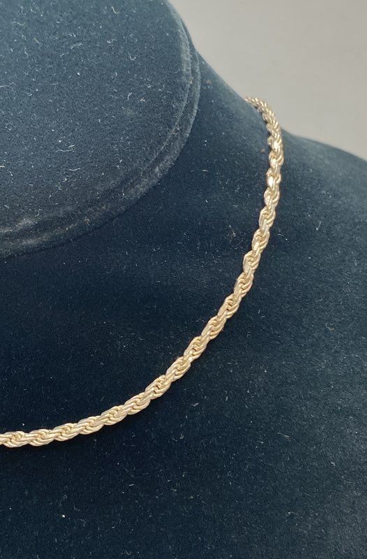 925 Italy Sterling Silver Mariner & Rope Chain Necklace Set 16″ 15.5″ 23g