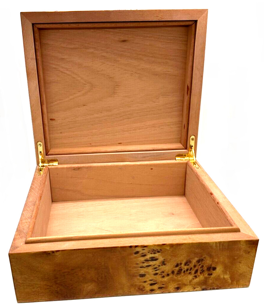 Wooden Box Storage Chest Organizer for Craft Jewelry Beads 10.5L x 9W x 4.5H