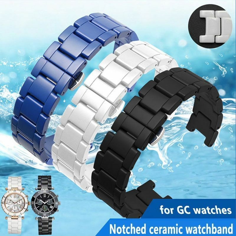 16/18/20mm Notch End Ceramic Watch Straps Bracelet Band Fits For GC