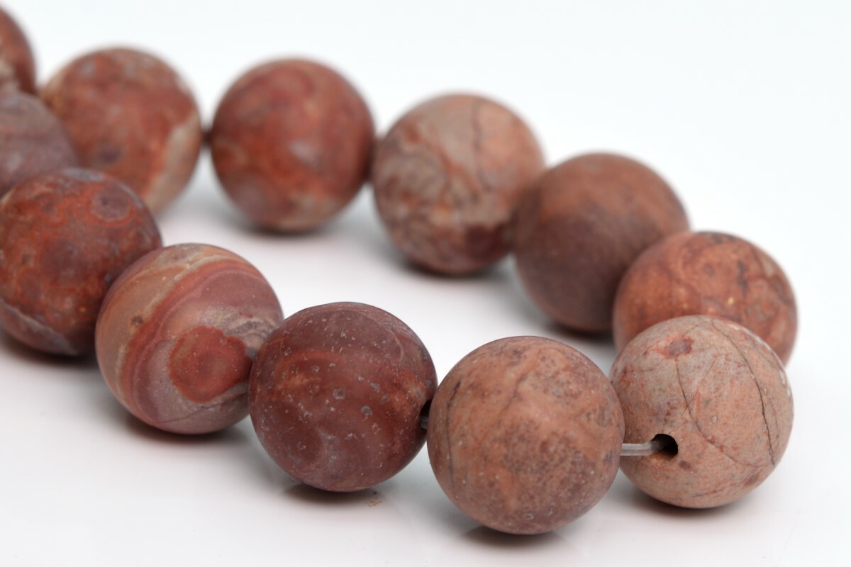 9-10MM Natural Matte Red Pomegranate Jasper Beads AAA Round Loose Beads 7.5″