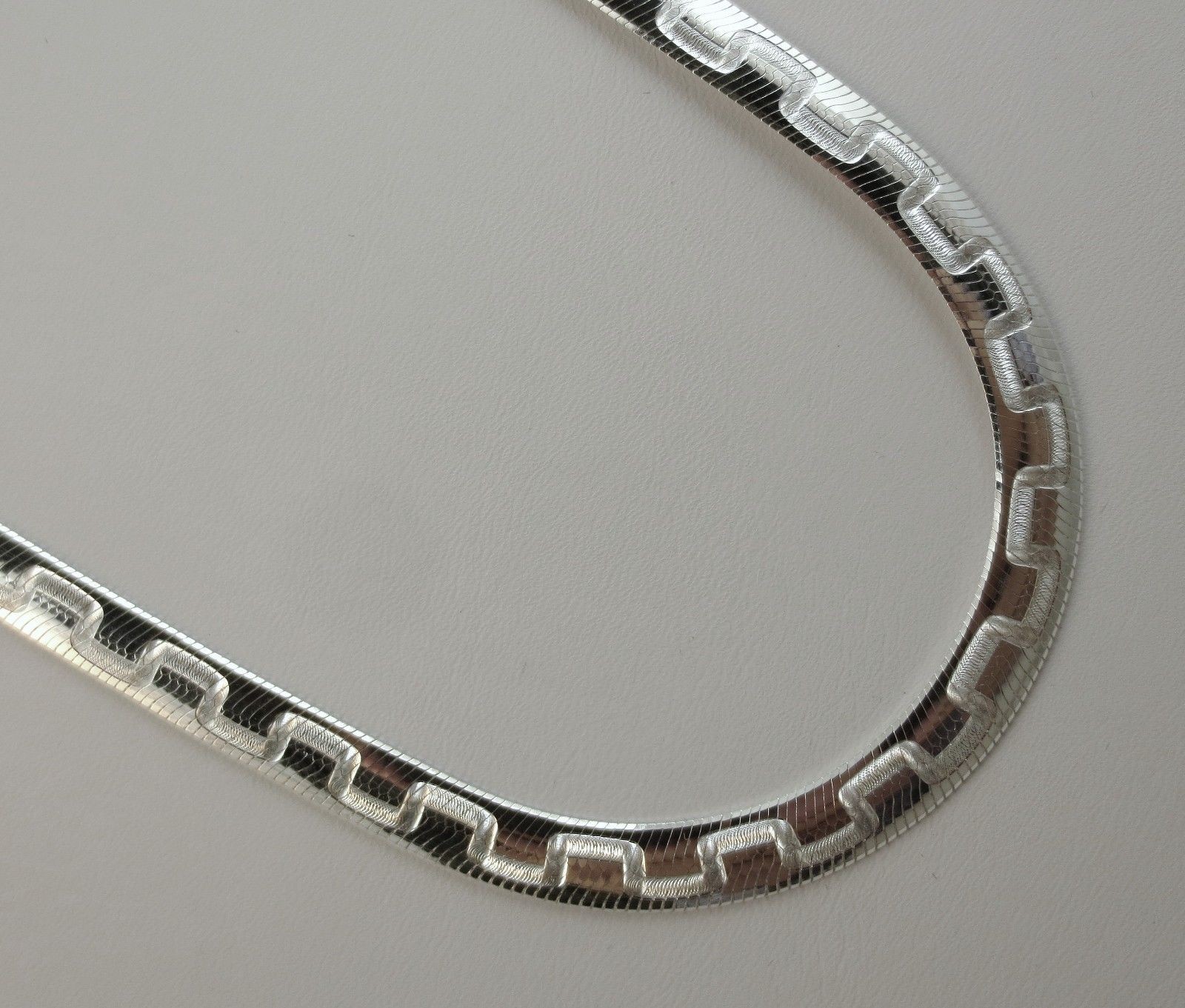 Herringbone Greek Key Design Sterling Silver Italian Chain, 7,8,16,18,20,22,24″
