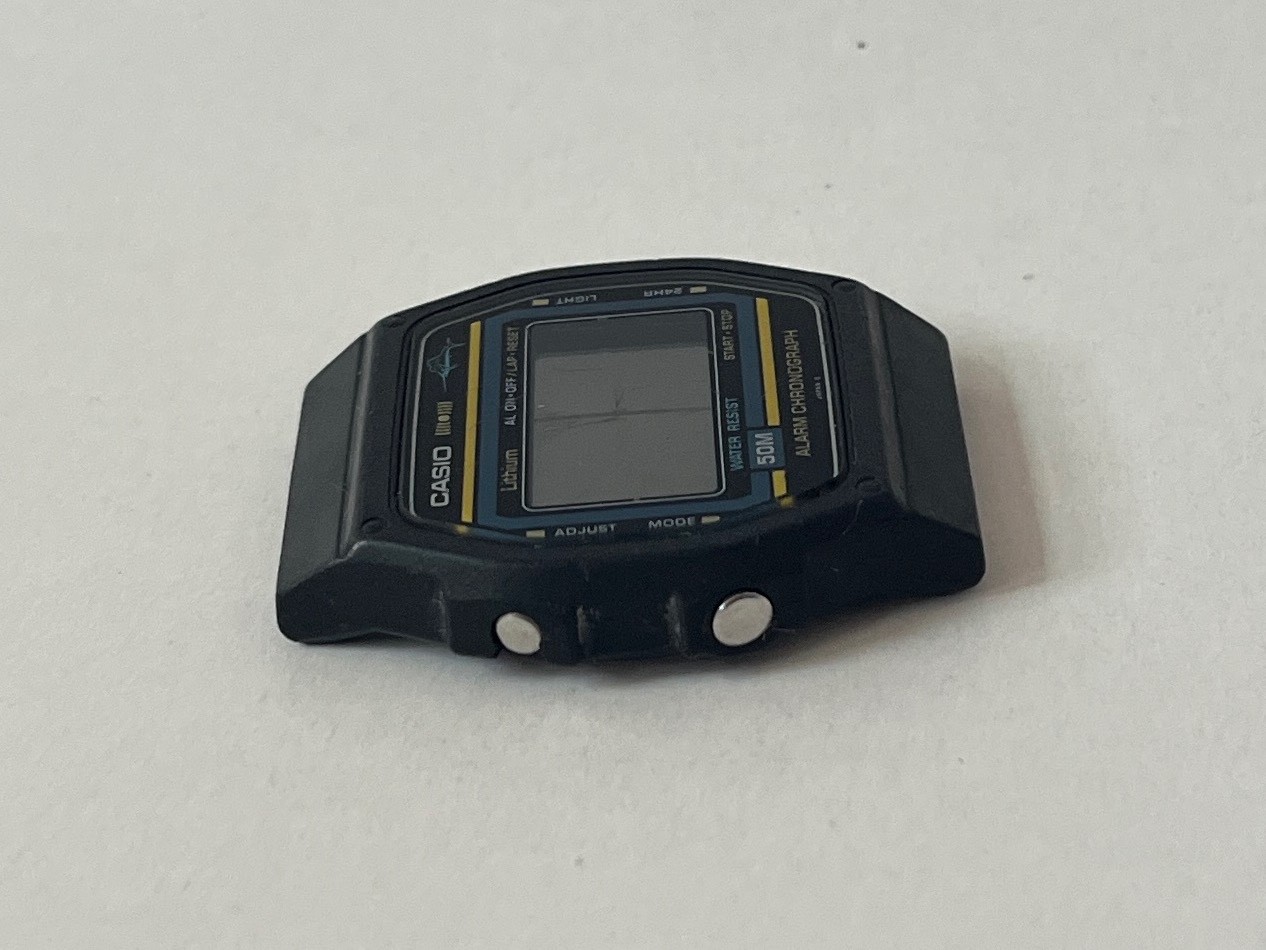 Vintage 1980s Casio Digital Watch W-24A “Marlin”, As Is, For Parts or Repair