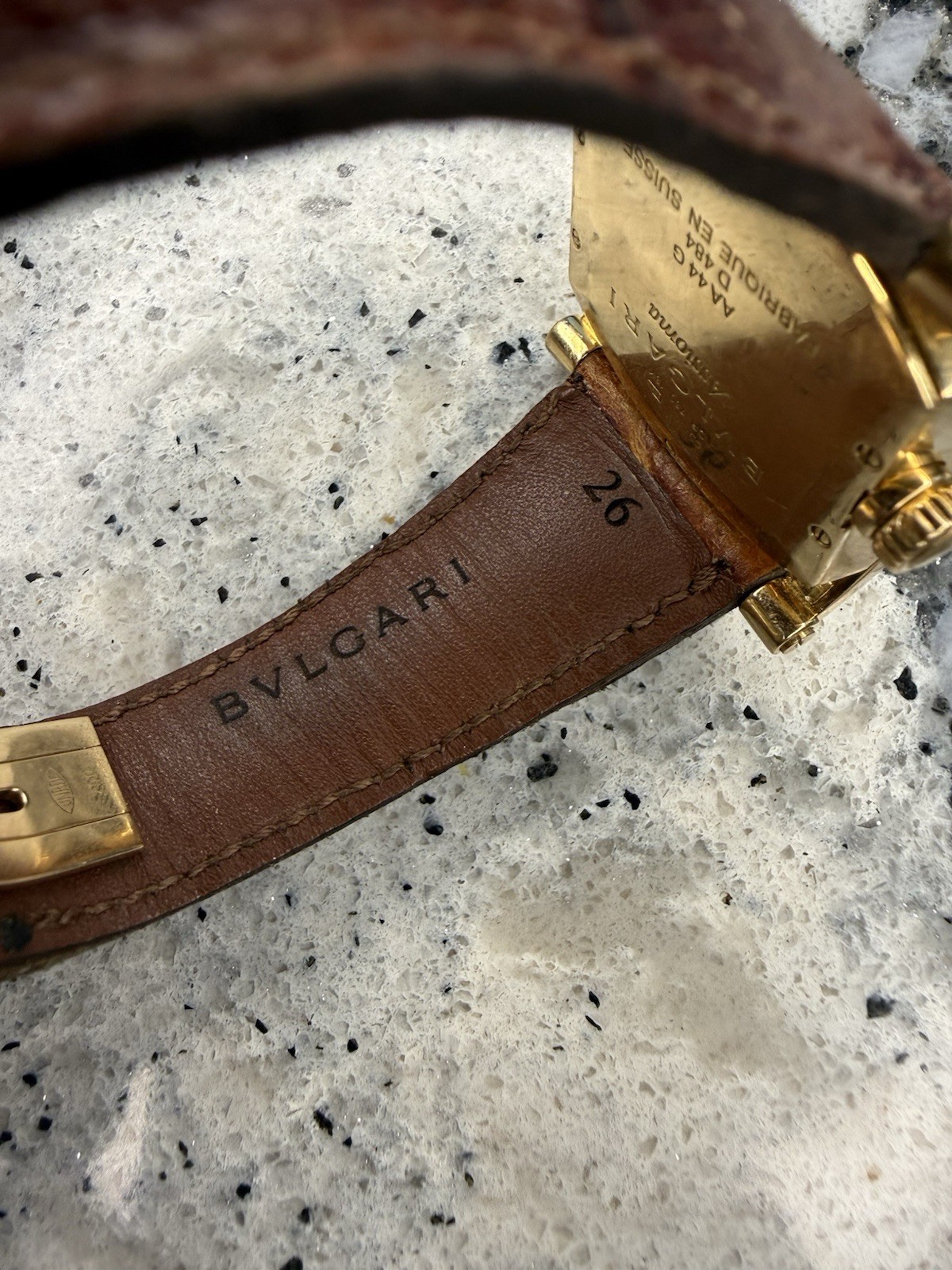 BVLGARI Assioma Automatic Date 32mm Yellow Gold Brown Leather man’s watch