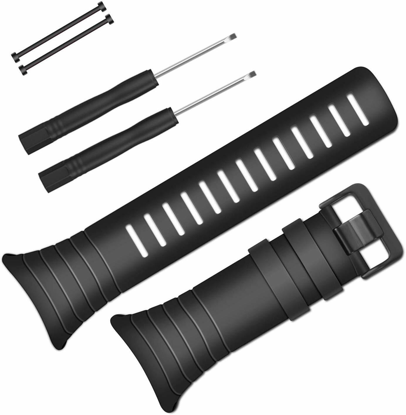 For Suunto Core(24mm) Rubber Replacement Watch Band Sport Band with Metal Clasp