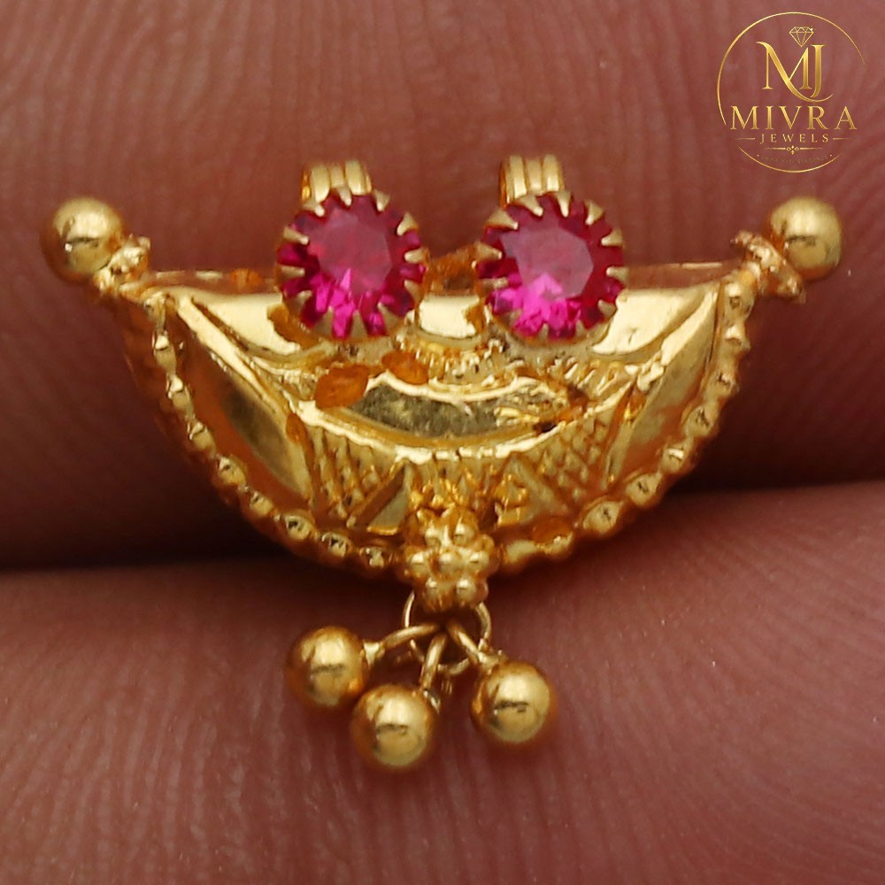 Authentic 22K Gold Jewelry, Popular Pendant Style, 1.3cm, 2.75g