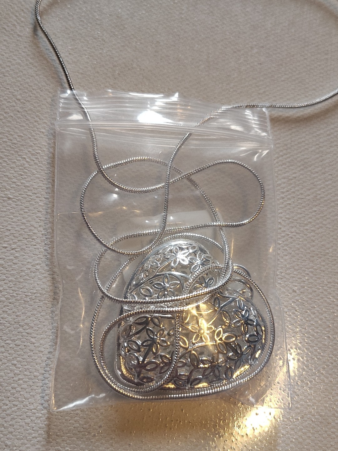 Silver Heart Filigree Pendant 925 Charm Necklace Wedding Fashion Jewelry 26″ New