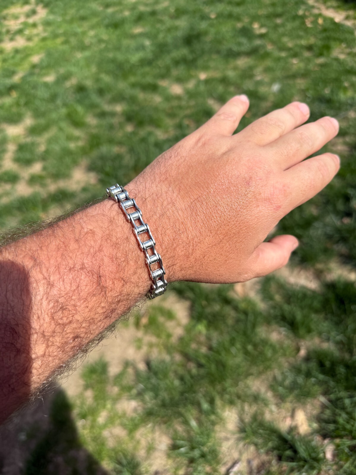 Bicycle Link Bracelet Real 925 Silver Oxidized Handmade 9mm Bike Motorcycle