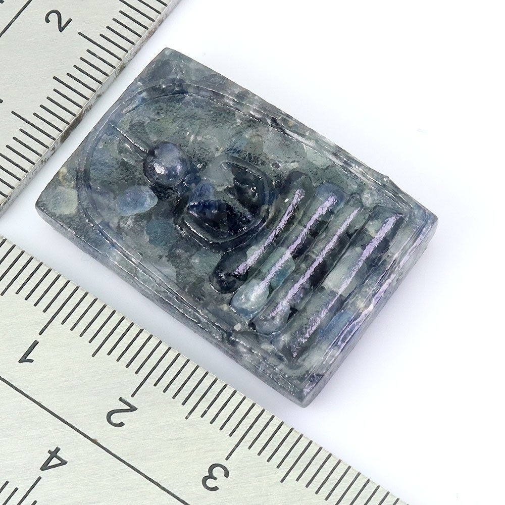 Handmade Gautama Buddha Thai Figure Statue Natural Blue Green Sapphire 40.55ct
