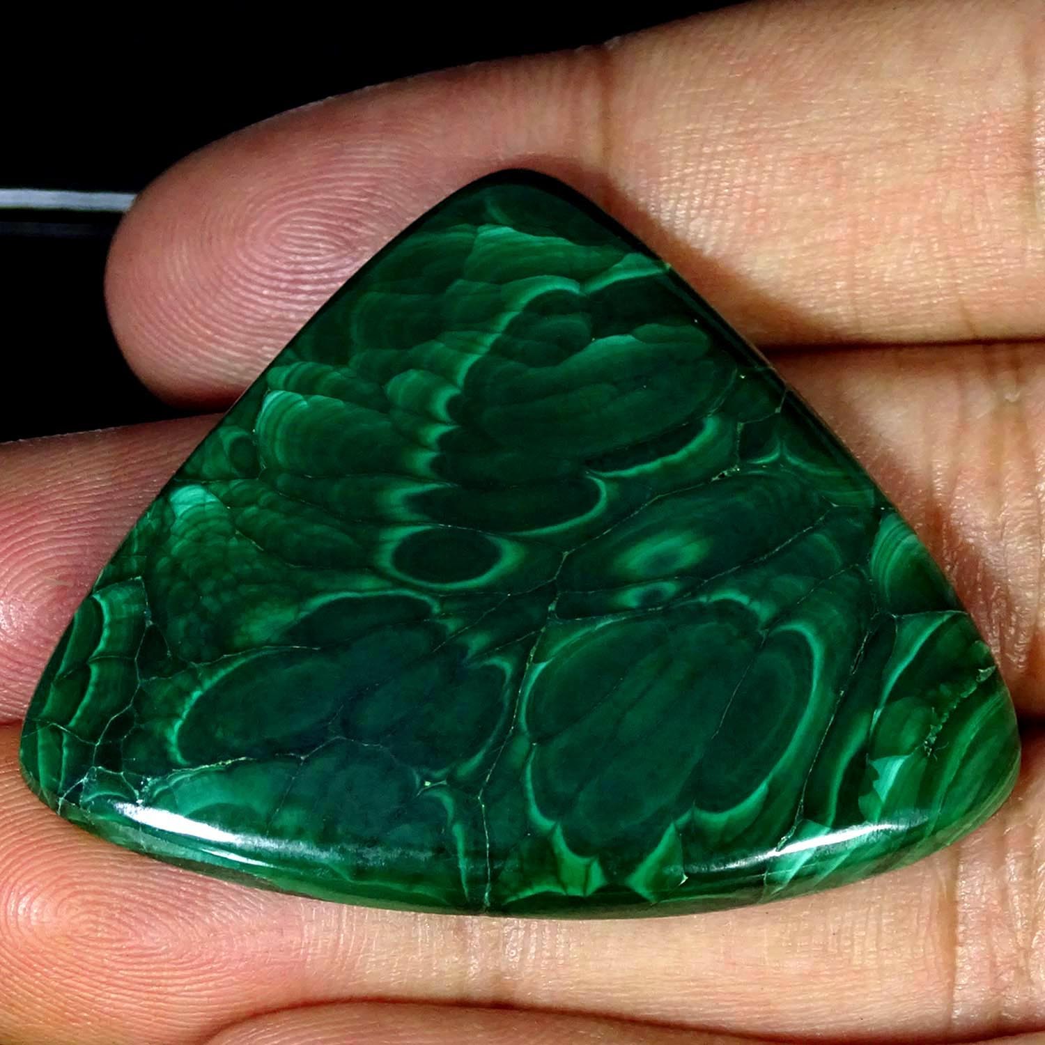 89.60Cts 100% Natural Best Malachite Pear Cabochon Gemstone 38X46X4MM