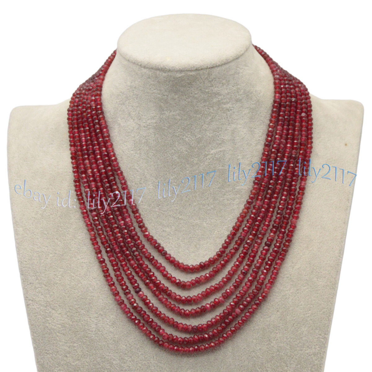 7 Rows Faceted 2x4mm Multicolor Jade Gemstone Rondelle Beads Necklaces 17-23”
