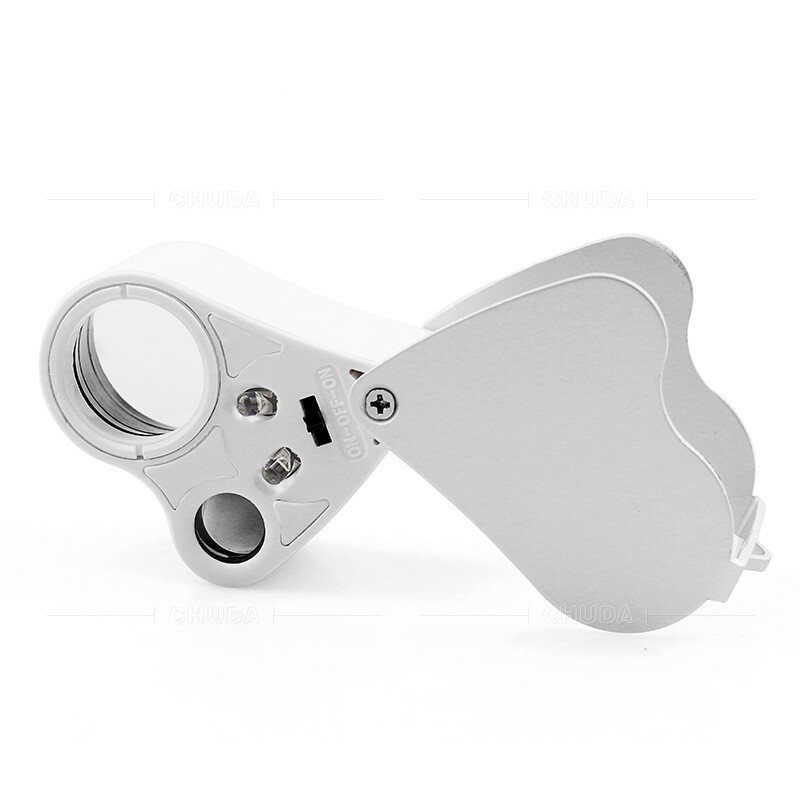New 30x 60x Jeweler’s Loupe Dual lenses Band Light Antique geology Magnifier