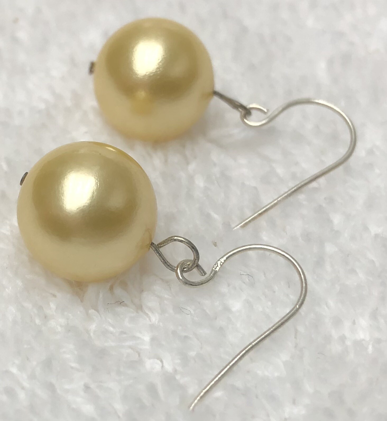 Pearl French Wire Earrings Buttercream 12.4mm