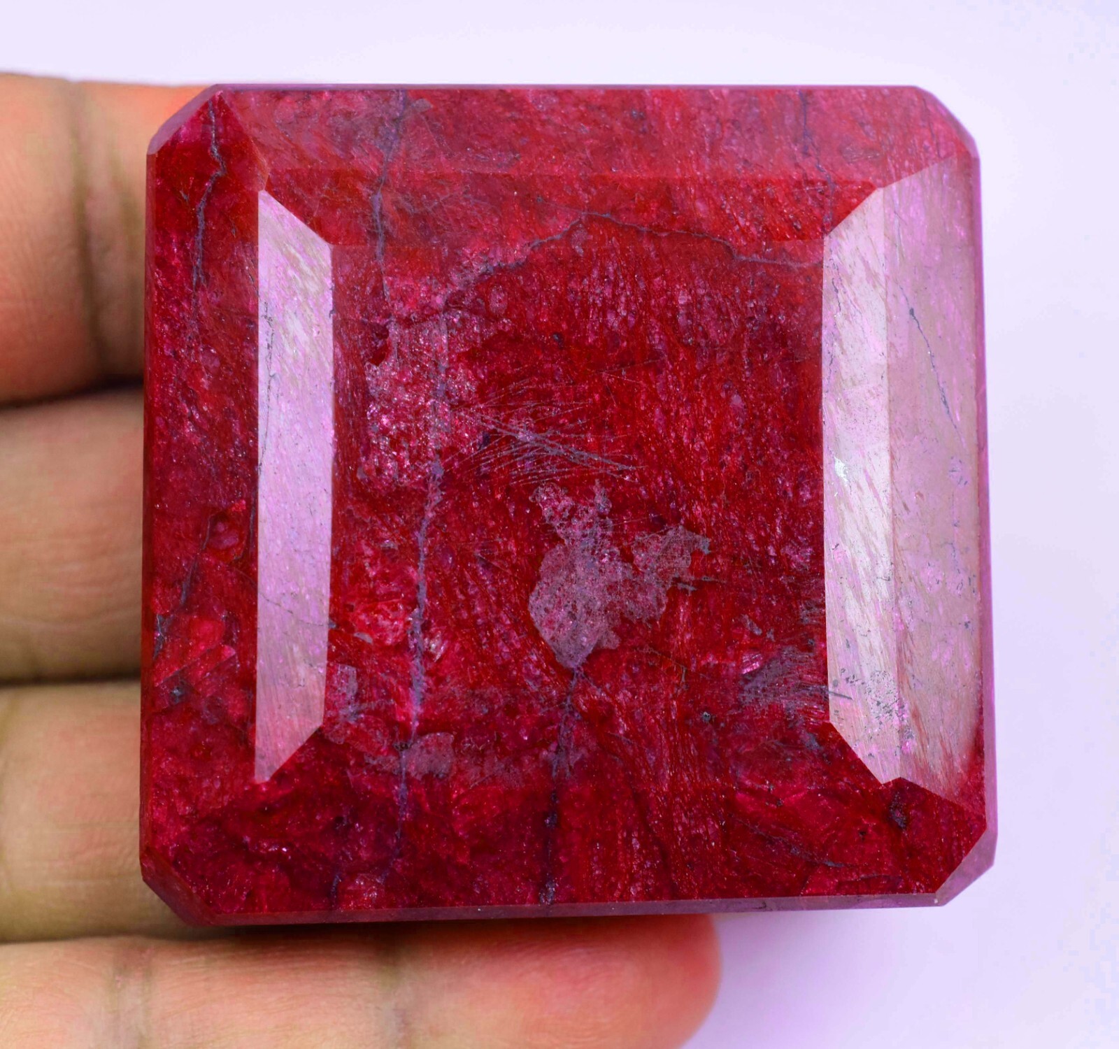 765.0 CT Natural Huge Red Ruby Certified Earth-Mined Emerald Cut Loose Gemstone