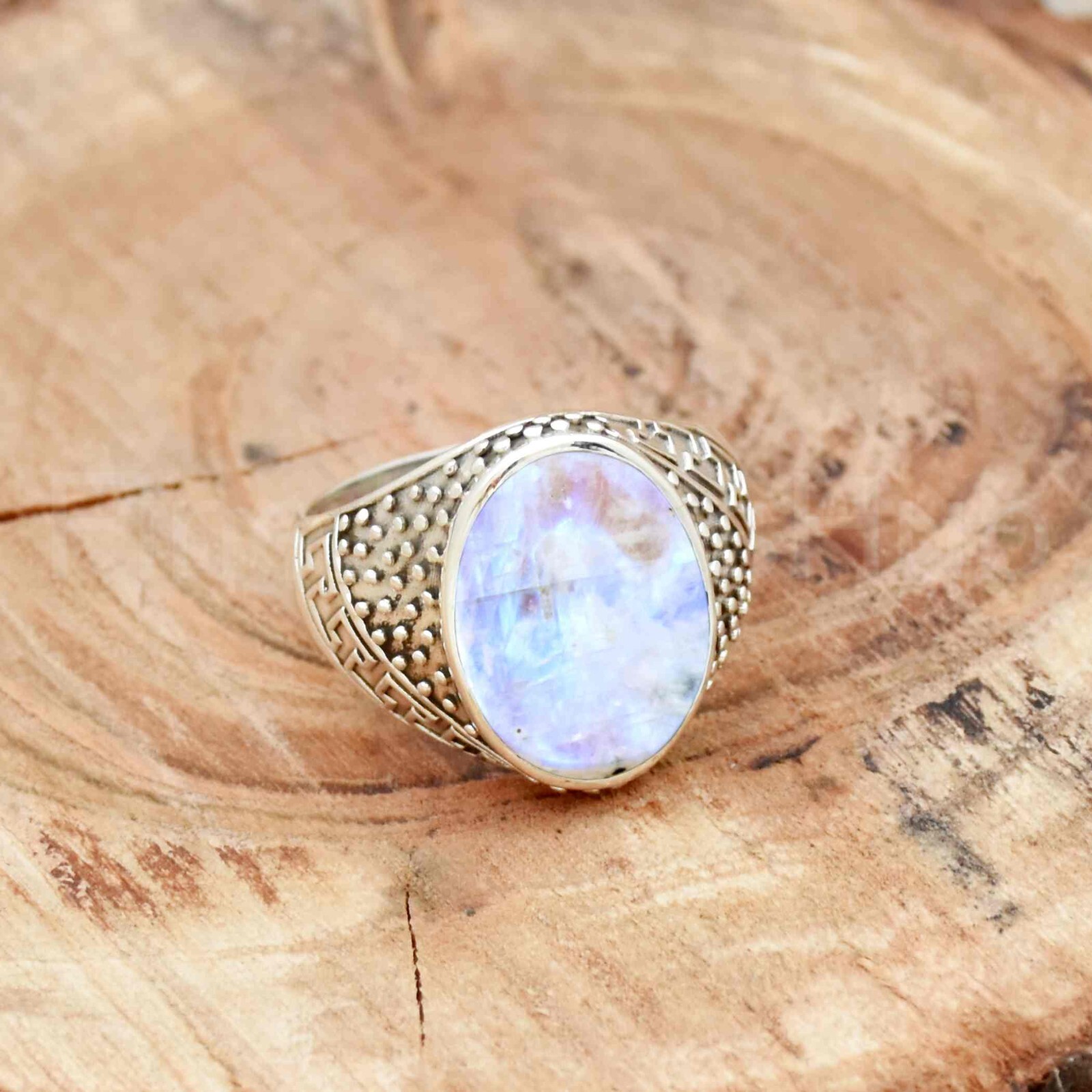 Moonstone Ring 925 Sterling Silver Moonstone Men’s Ring Gift For Him