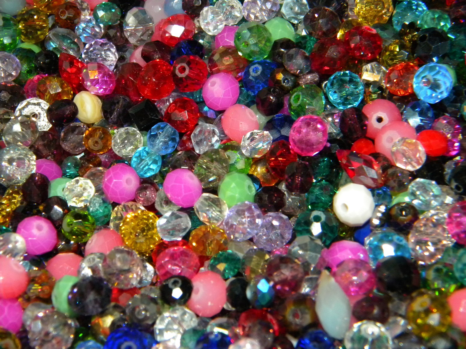 NEW 300/Pc LOT 6mm-10mm RONDELLE GLASS Faceted Czech, AB Beads Mixed colors