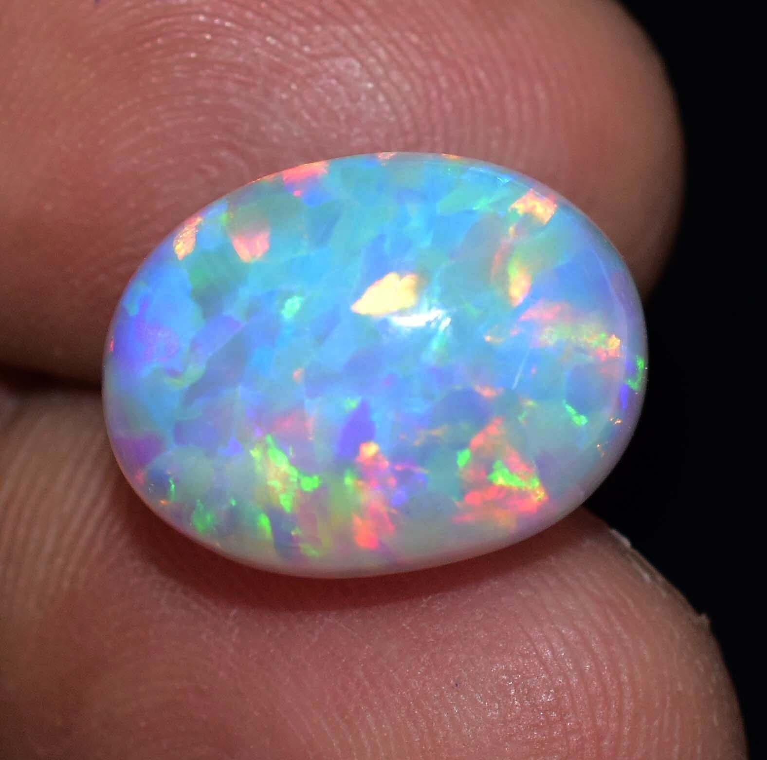 Natural Ethiopian Fire Opal 8.15 CT Certified Play Of Color 14 X 11 MM Gemstone