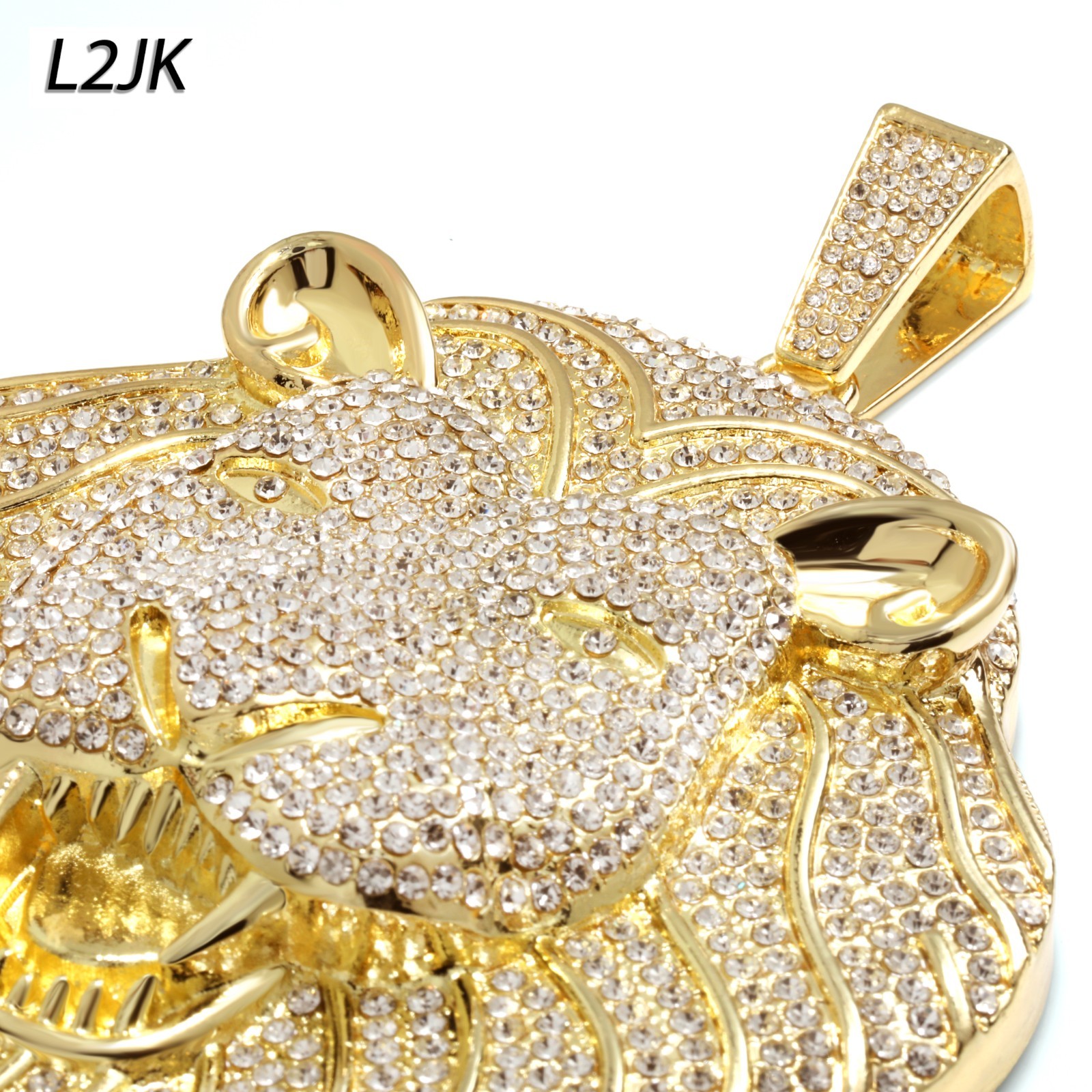 14K Rope Chain Necklace 10mm 24″ & 30″ | Huge Lion Face Gold Plated XXL Hip Hop