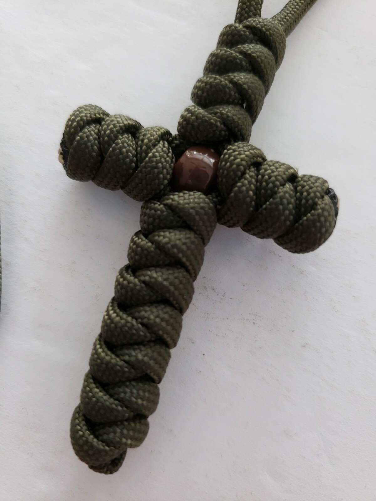“Ranger” Paracord Cross Necklace -OD Green. BRAND NEW – HANDCRAFTED