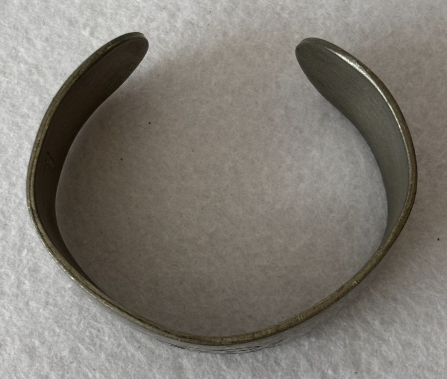 Vintage Pewter Cuff Bracelet Personalized Monogram Initials