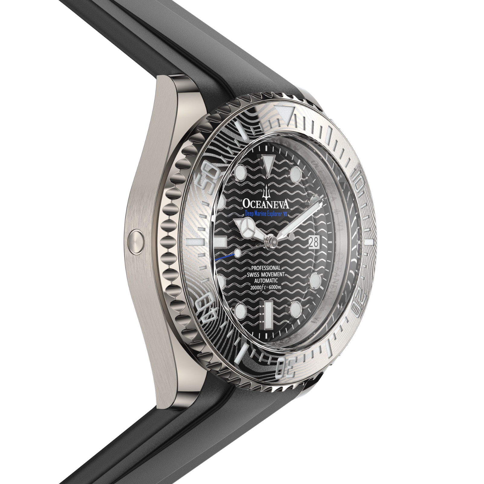 Oceaneva 6000m Grade 5 Titanium AUTOMATIC Watch SWISS MOVEMENT Black