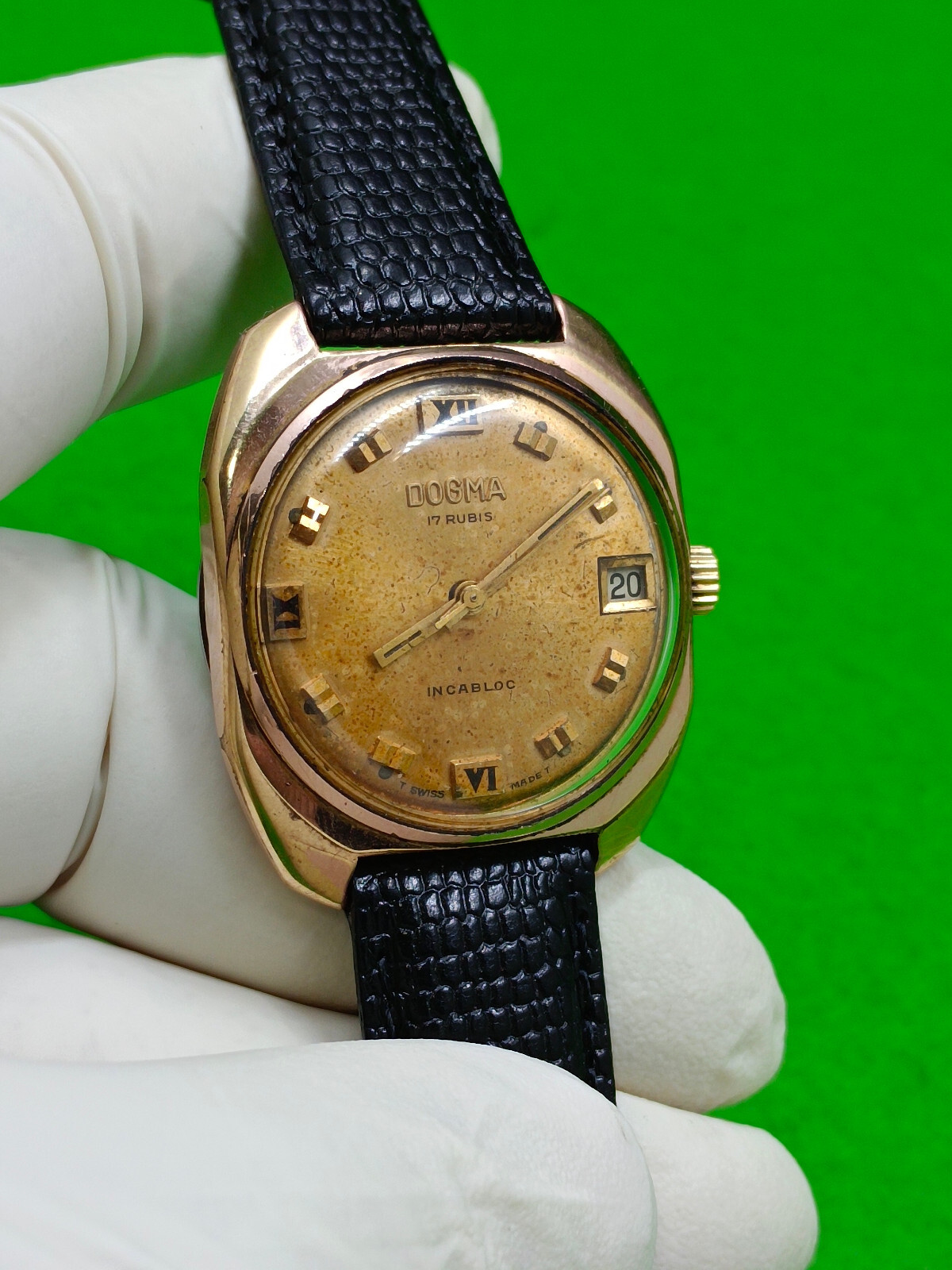 DOGMA watch INCABLOC 17 Jewels Mechanical Manual Date Indicator