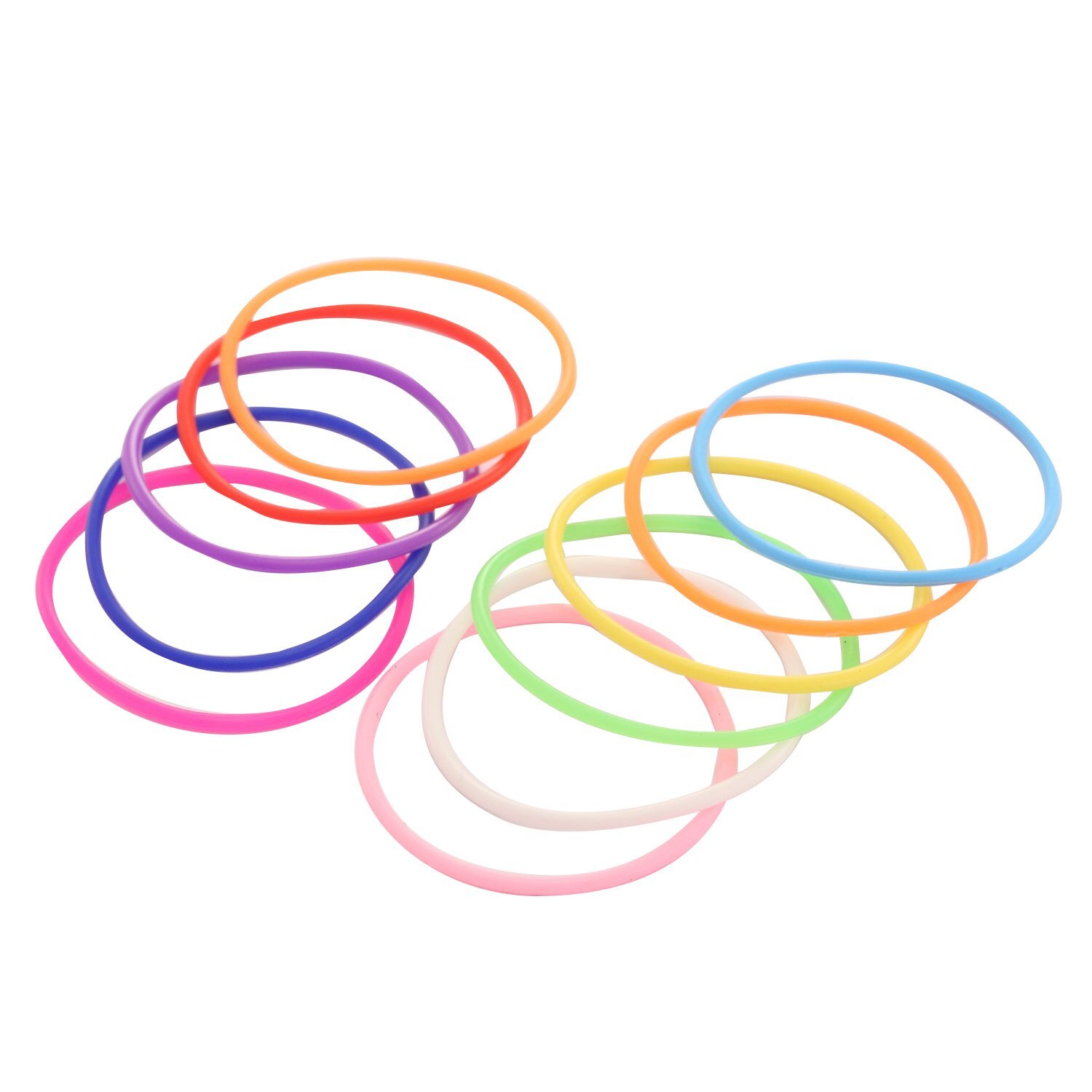 120 Pieces Silicone Jelly Bracelets Rainbow Glow Neon Stretchable 80S Bracelets