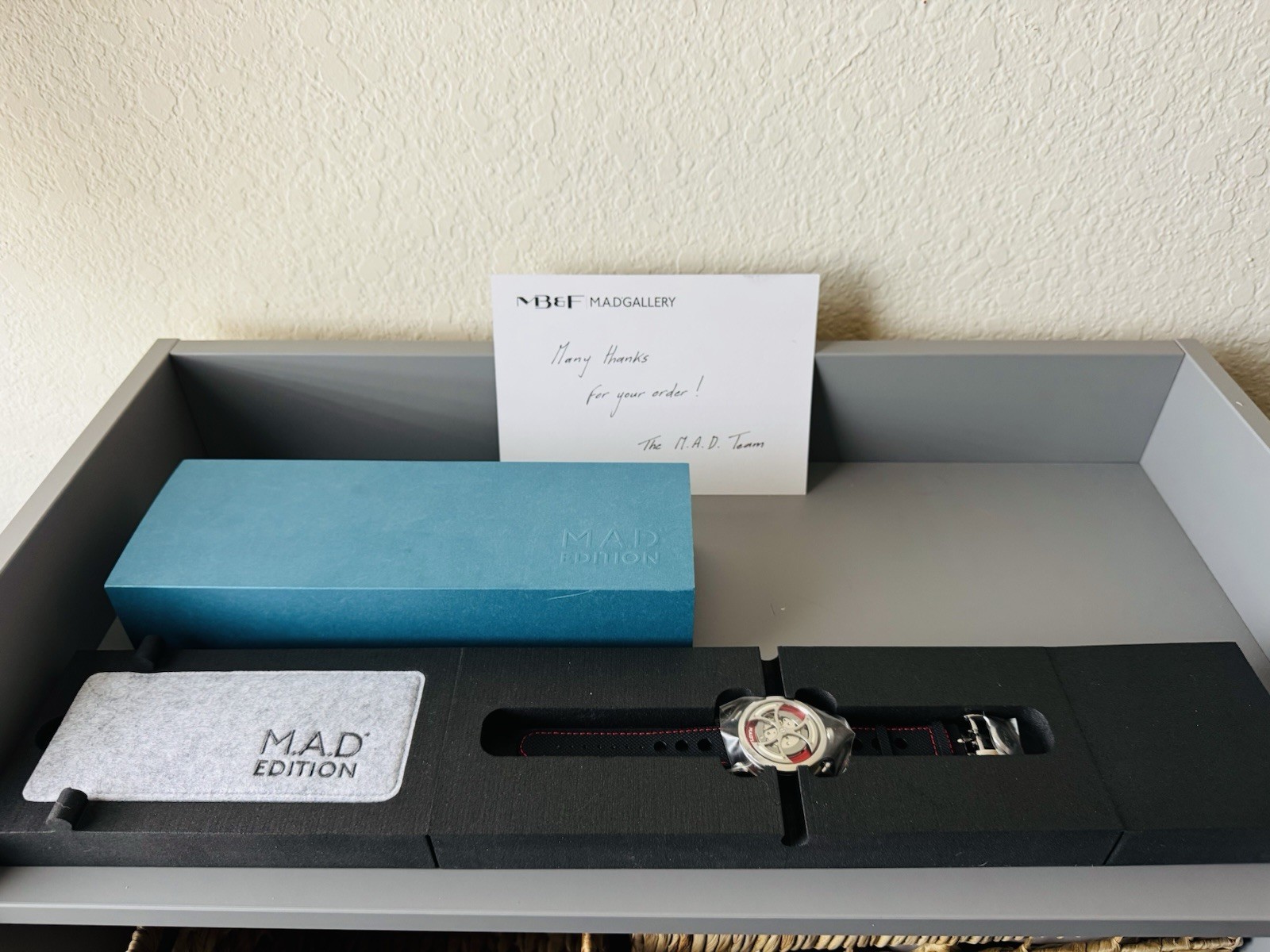 NEW, M.A.D. 1 RED Edition by MB&F Box + card
