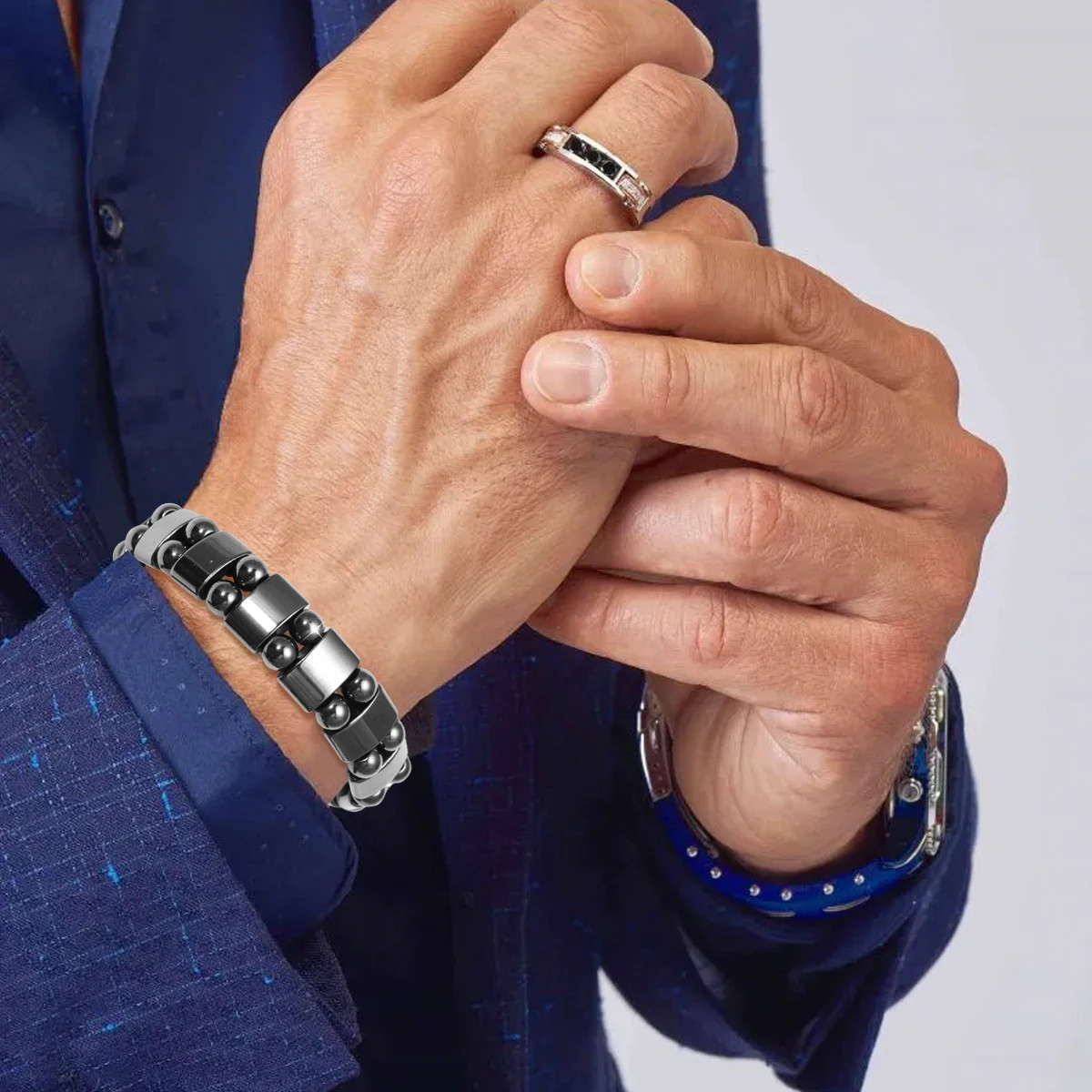 Hematite Bracelet Men Natural Stones Handmade Bracelets Women Powerfull Bracelet