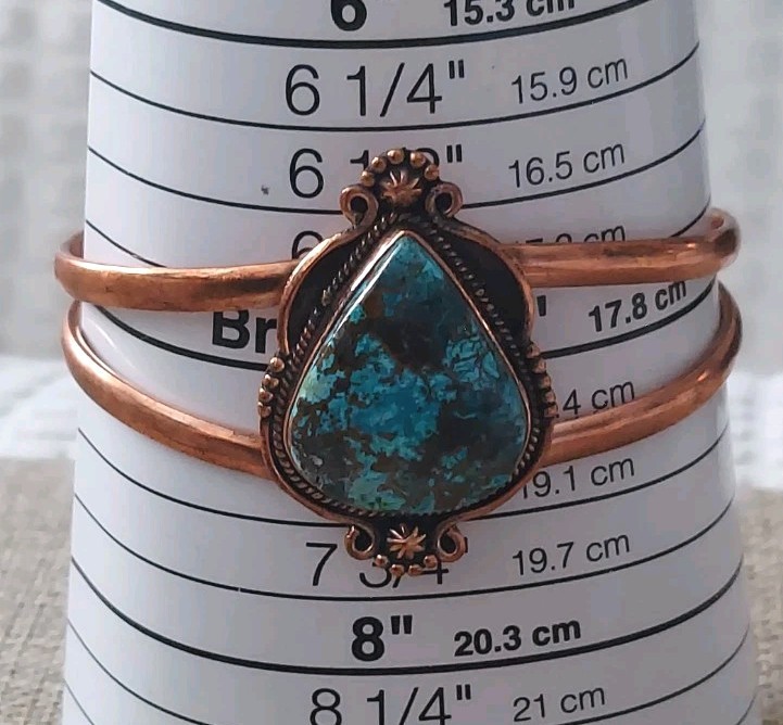 New Copper & Natural Shattuckite Cuff Bracelet