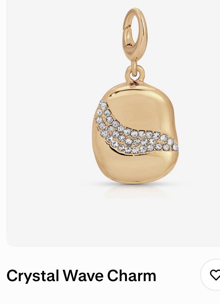 Ettika Pearl Slider Bracelet & Crystal Wave Charm Set 18k Gold Plated NIB